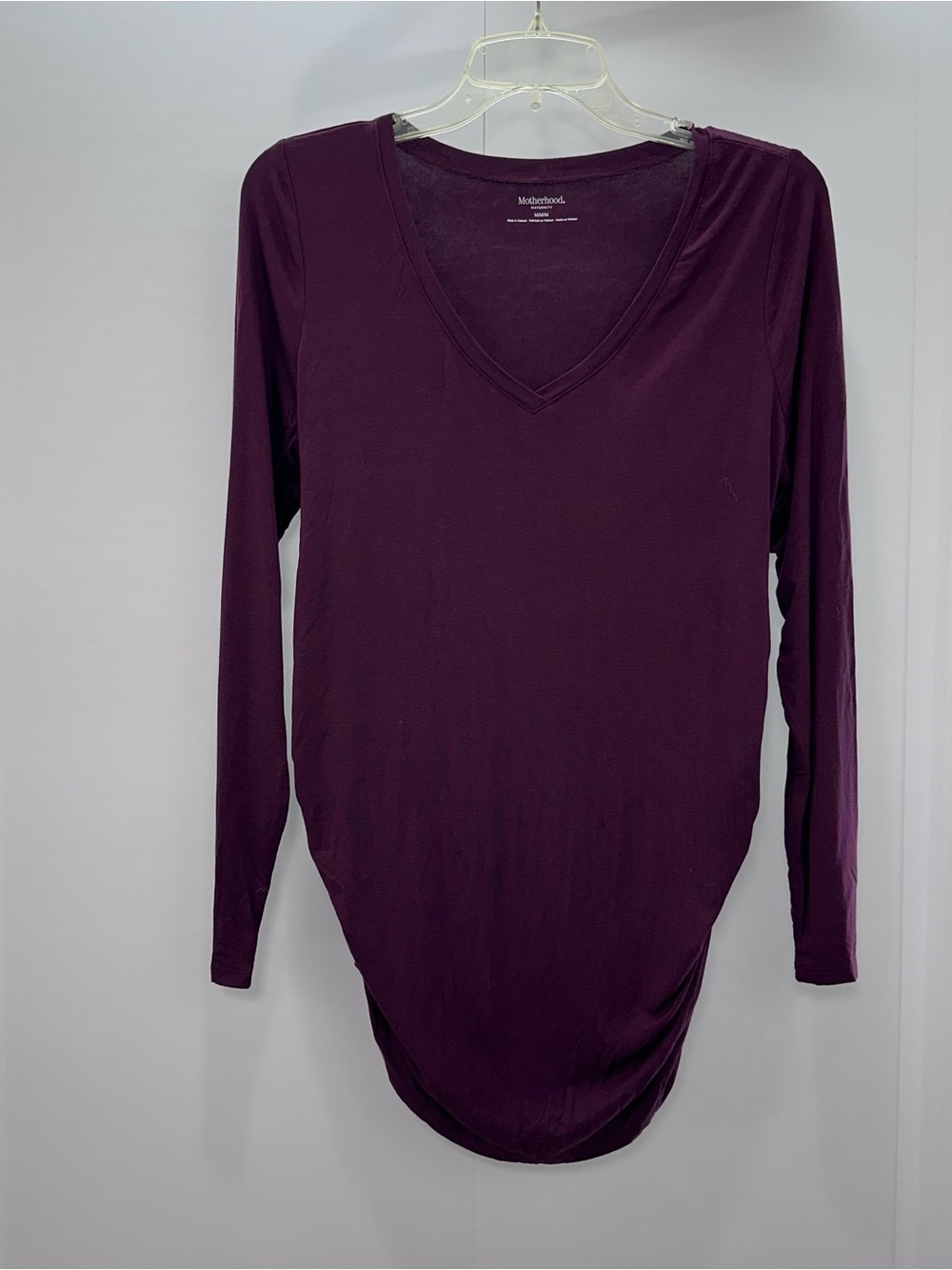 Motherhood Maternity Deep Plum Long Sleeve V-Neck Tunic